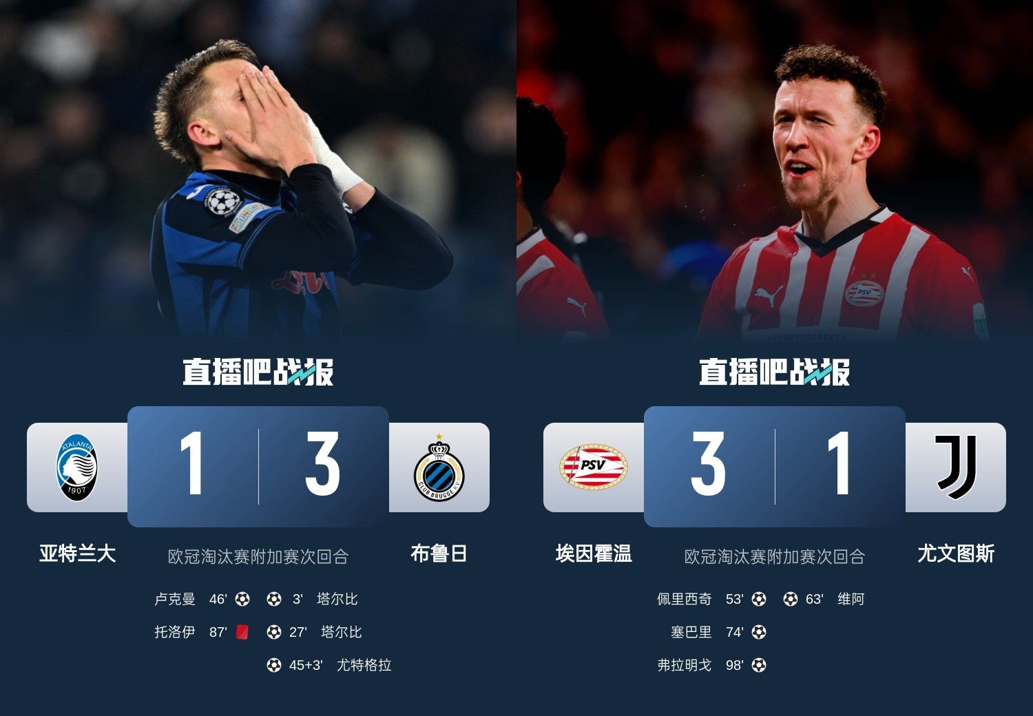 真是意甲拉垮？PSV淘汰尤文后3連敗，布魯日爆冷真藍(lán)黑后1勝難求