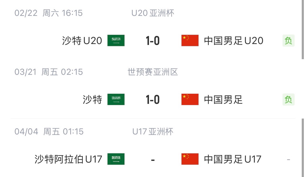 國字號三遇沙特！國少U17亞洲杯首戰(zhàn)對陣沙特，此前國足&國青均負(fù)
