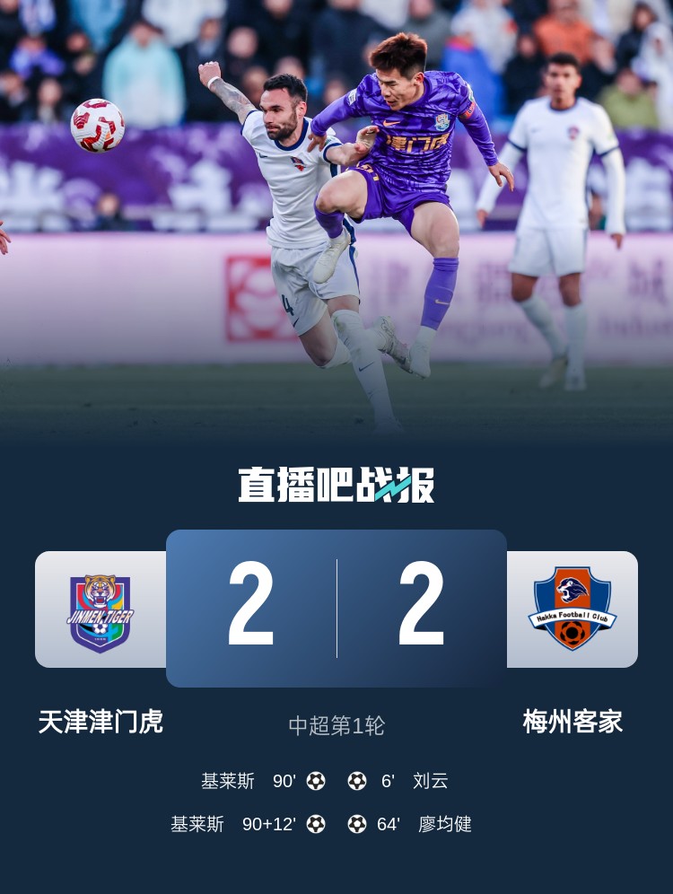 和風(fēng)勁吹！今日下午中超4場比賽全部以平局收場